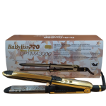 Plancha Optima 3000 Acero Inoxidable con Placas de Nano Titanium BaByliss PRO. DORADA
